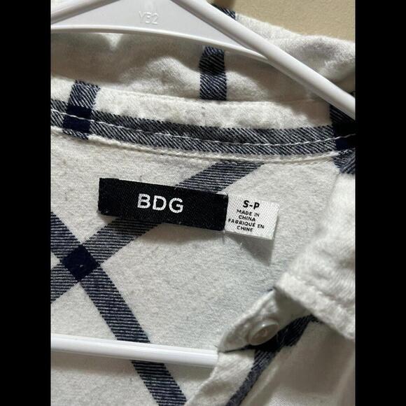 Urban Outfitters BDG Blue Plaid Flannel Button Down Tunic Shirt Small - Picture 3 of 3